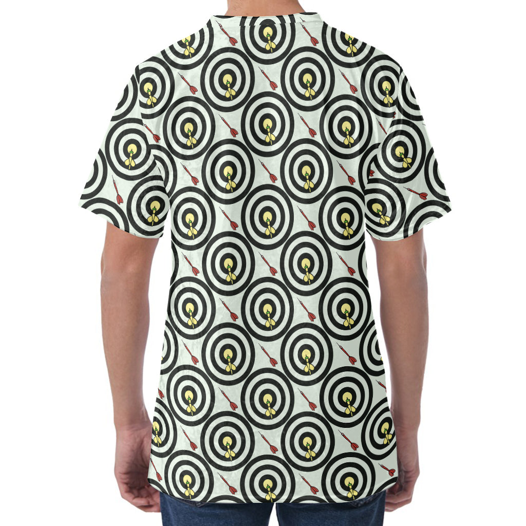 Dartboard Cartoon Pattern Print Men's Velvet T-Shirt