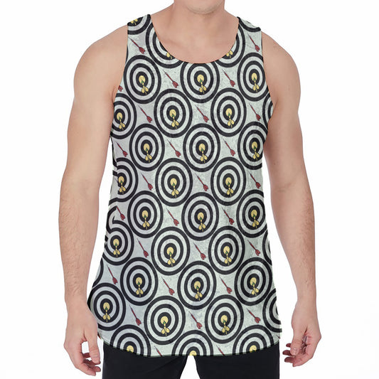 Dartboard Cartoon Pattern Print Men's Velvet Tank Top