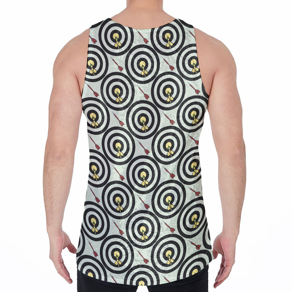 Dartboard Cartoon Pattern Print Men's Velvet Tank Top