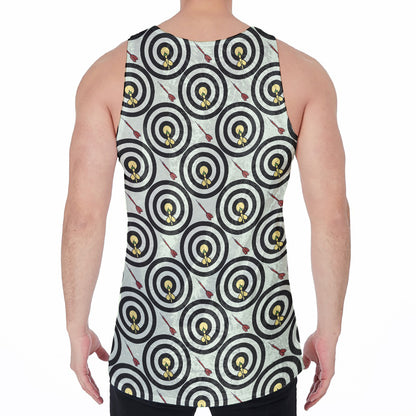 Dartboard Cartoon Pattern Print Men's Velvet Tank Top