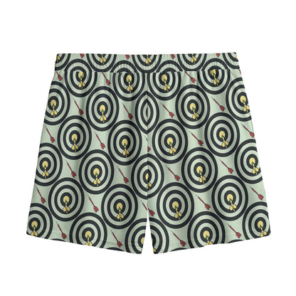 Dartboard Cartoon Pattern Print Mesh Shorts