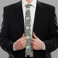 Dartboard Cartoon Pattern Print Necktie