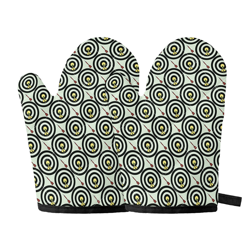Dartboard Cartoon Pattern Print Oven Mitts