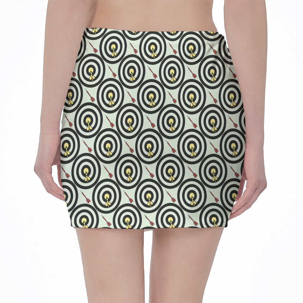 Dartboard Cartoon Pattern Print Pencil Mini Skirt