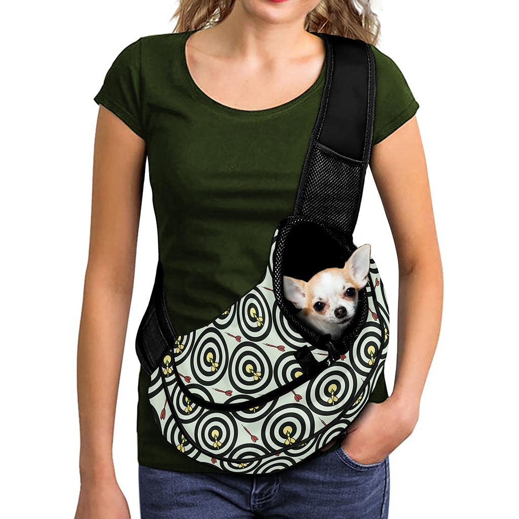 Dartboard Cartoon Pattern Print Pet Sling Carrier