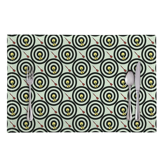 Dartboard Cartoon Pattern Print Placemat