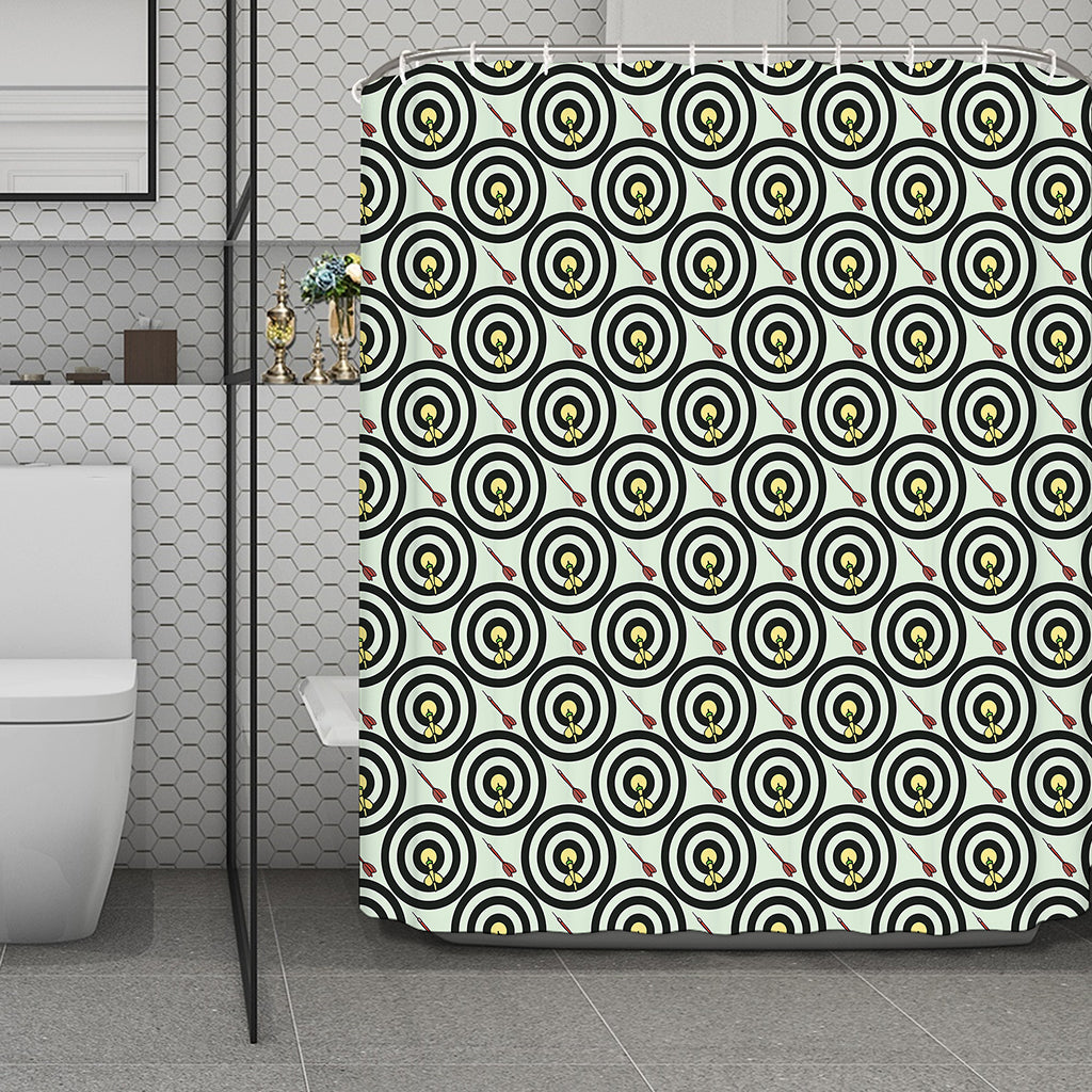 Dartboard Cartoon Pattern Print Polyester Shower Curtain