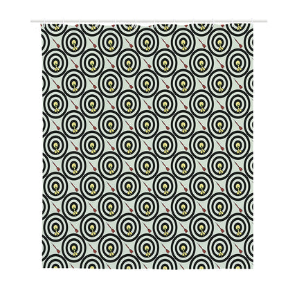 Dartboard Cartoon Pattern Print Polyester Shower Curtain