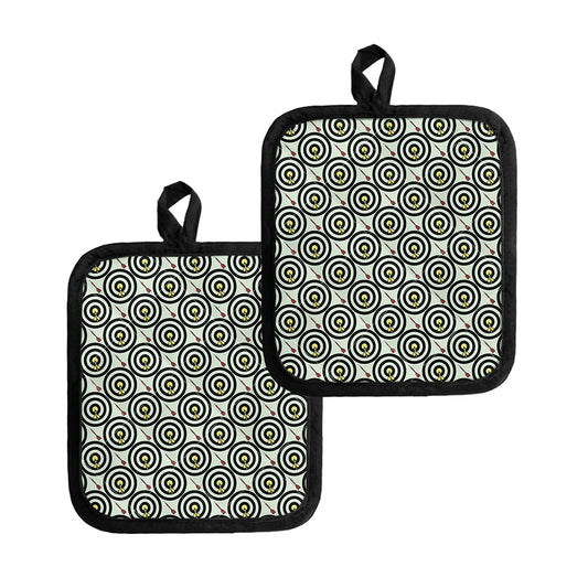 Dartboard Cartoon Pattern Print Pot Holders
