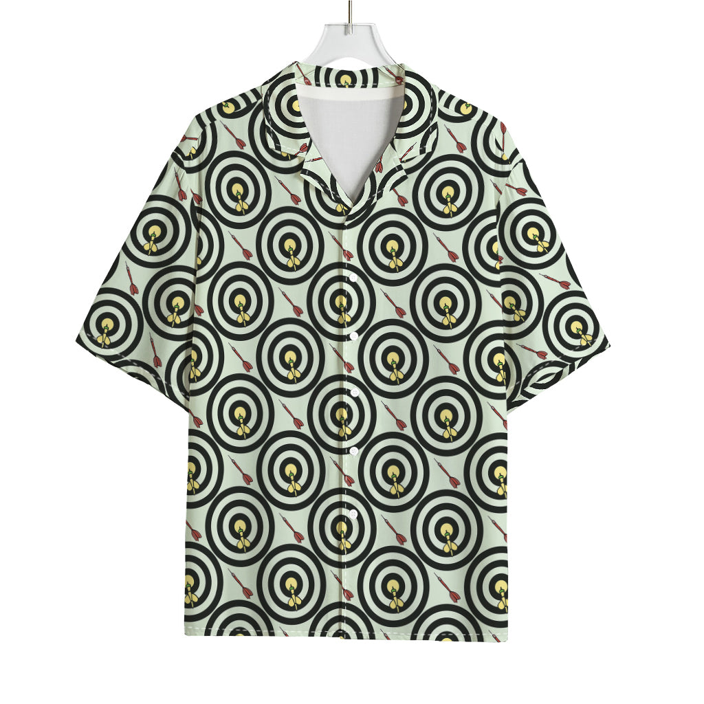 Dartboard Cartoon Pattern Print Rayon Hawaiian Shirt