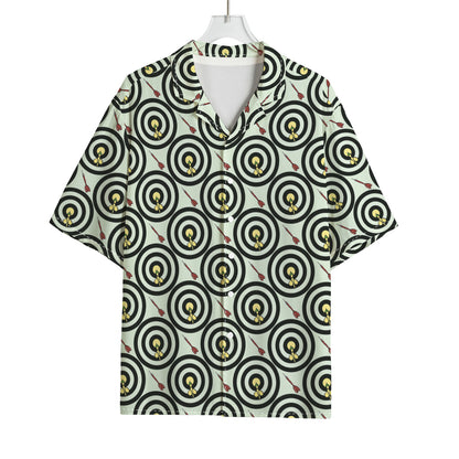 Dartboard Cartoon Pattern Print Rayon Hawaiian Shirt