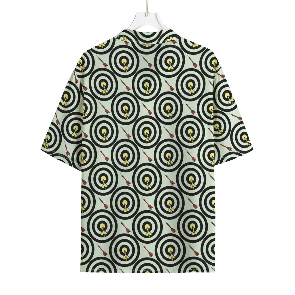 Dartboard Cartoon Pattern Print Rayon Hawaiian Shirt