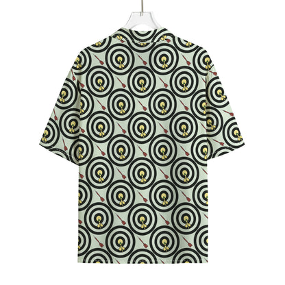 Dartboard Cartoon Pattern Print Rayon Hawaiian Shirt