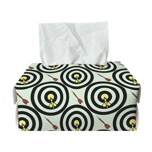 Dartboard Cartoon Pattern Print Rectangle Tissue Box Cover