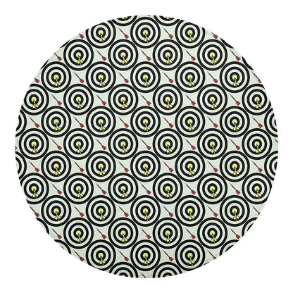 Dartboard Cartoon Pattern Print Round Blanket
