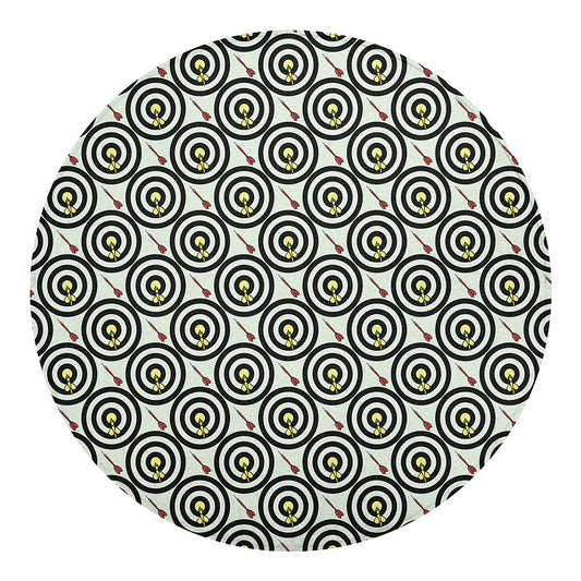 Dartboard Cartoon Pattern Print Round Blanket