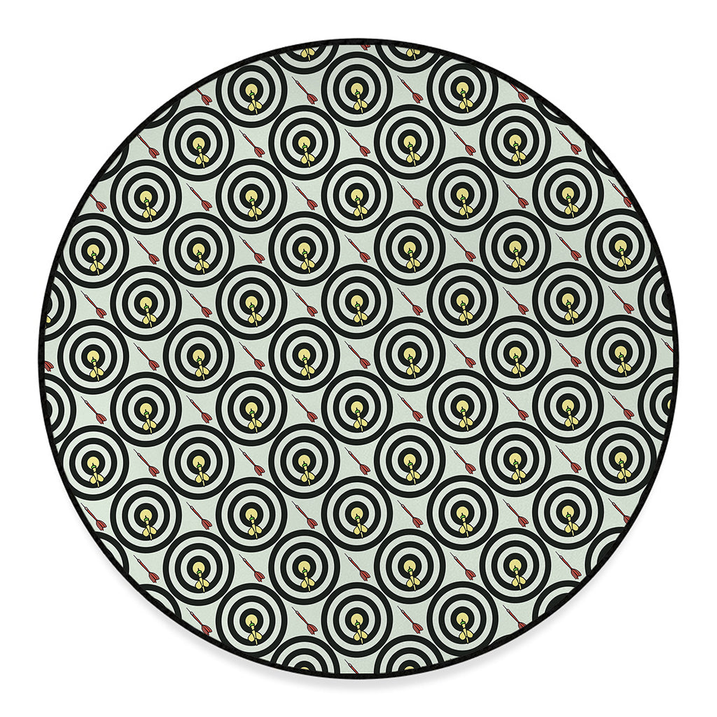 Dartboard Cartoon Pattern Print Round Floor Mat