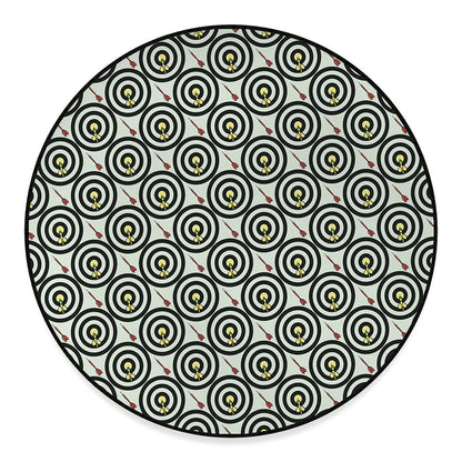 Dartboard Cartoon Pattern Print Round Floor Mat