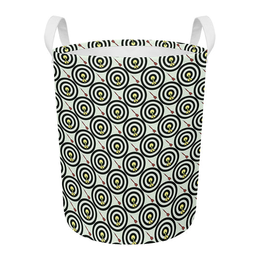 Dartboard Cartoon Pattern Print Round Laundry Basket
