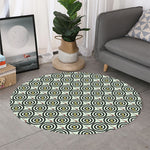 Dartboard Cartoon Pattern Print Round Rug