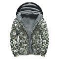 Dartboard Cartoon Pattern Print Sherpa Lined Zip Up Hoodie