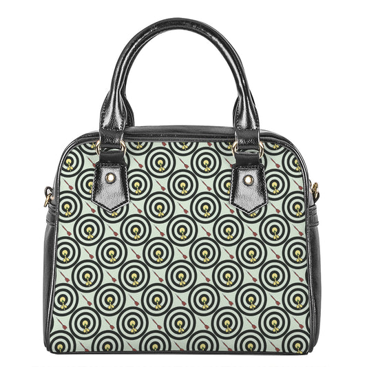 Dartboard Cartoon Pattern Print Shoulder Handbag