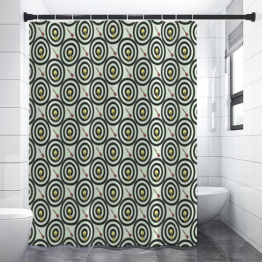 Dartboard Cartoon Pattern Print Shower Curtain