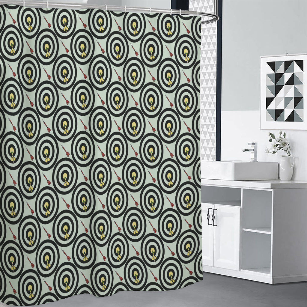 Dartboard Cartoon Pattern Print Shower Curtain
