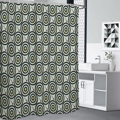 Dartboard Cartoon Pattern Print Shower Curtain