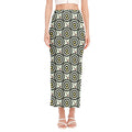 Dartboard Cartoon Pattern Print Side Slit Maxi Skirt