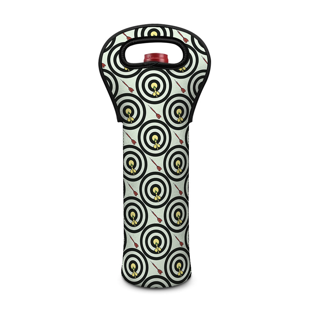 Dartboard Cartoon Pattern Print Single Neoprene Wine Tote