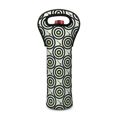 Dartboard Cartoon Pattern Print Single Neoprene Wine Tote