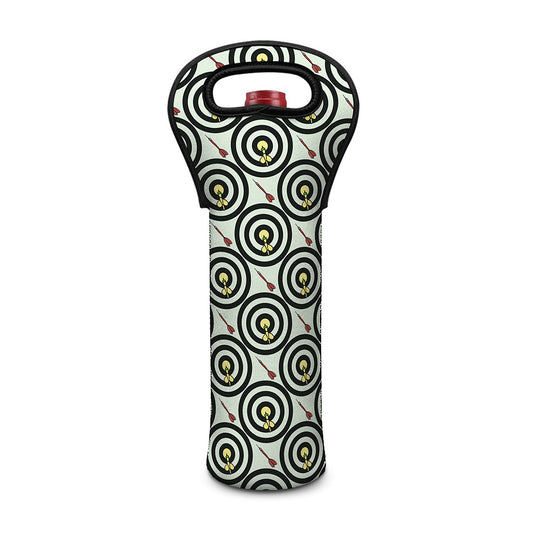 Dartboard Cartoon Pattern Print Single Neoprene Wine Tote