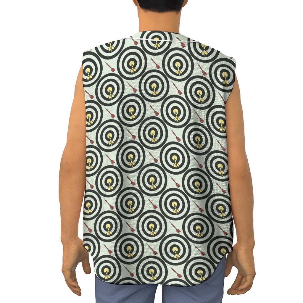 Dartboard Cartoon Pattern Print Sleeveless Baseball Jersey