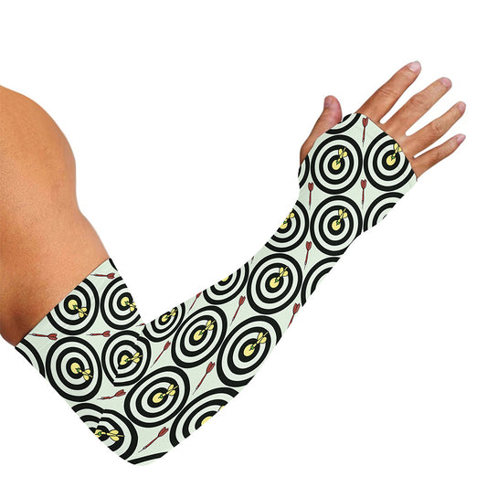 Dartboard Cartoon Pattern Print Sun Protection Arm Sleeves