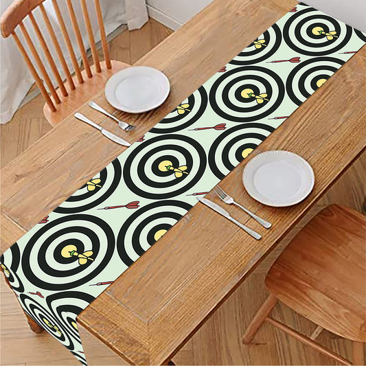 Dartboard Cartoon Pattern Print Table Runner