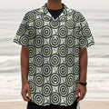 Dartboard Cartoon Pattern Print Textured Short Sleeve Shirt