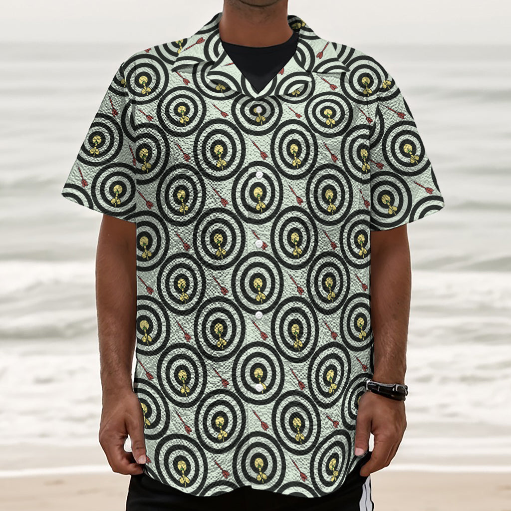 Dartboard Cartoon Pattern Print Textured Short Sleeve Shirt