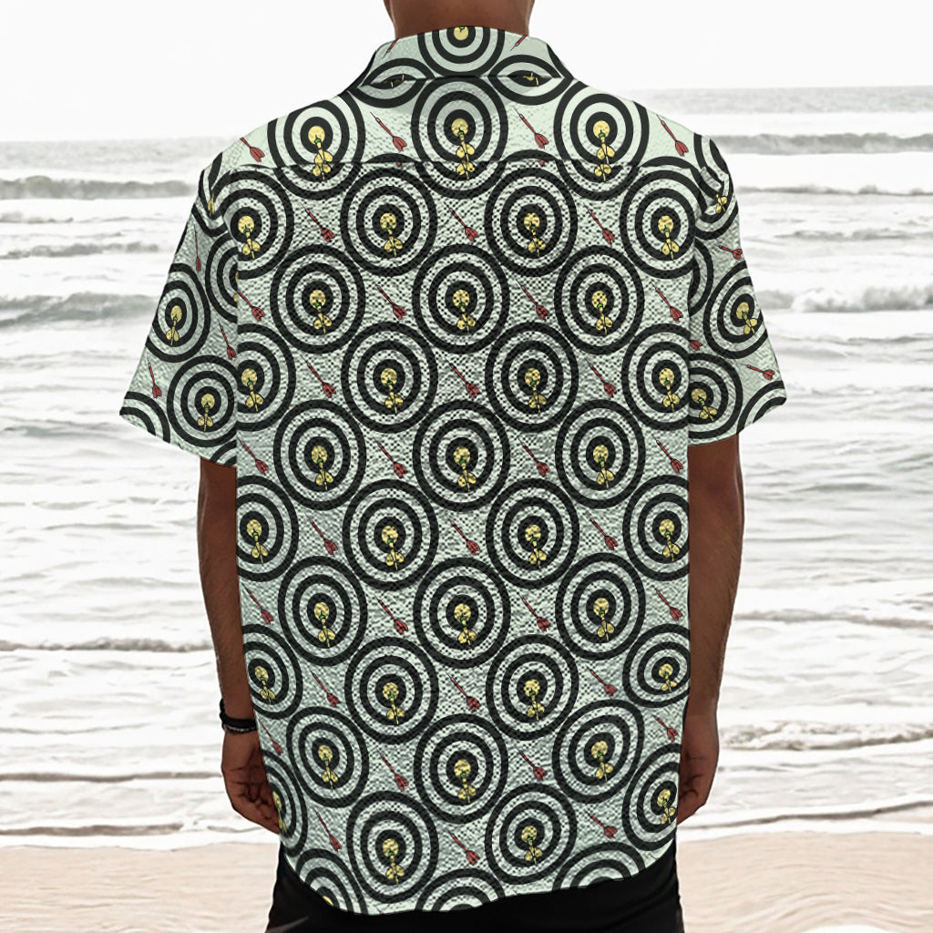 Dartboard Cartoon Pattern Print Textured Short Sleeve Shirt