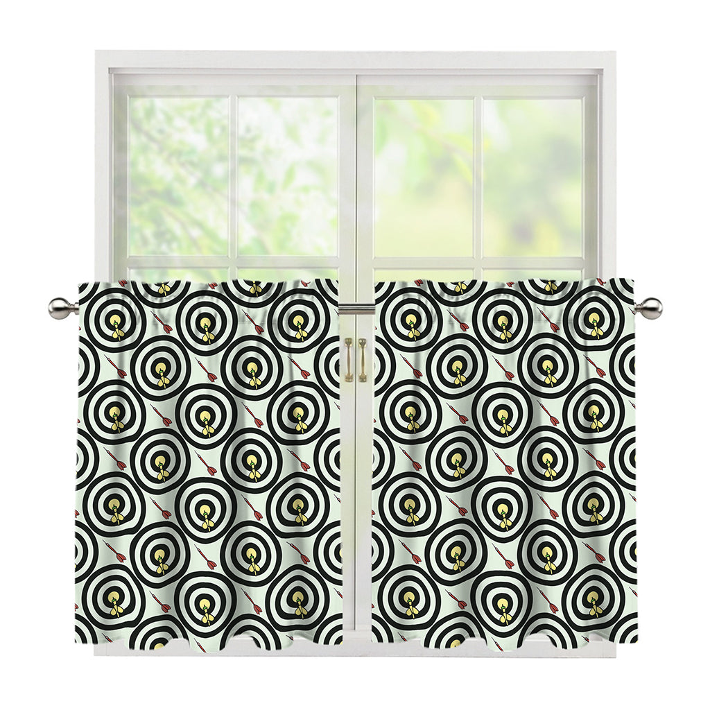 Dartboard Cartoon Pattern Print Tier Curtains