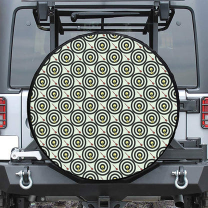 Dartboard Cartoon Pattern Print Tire Cover