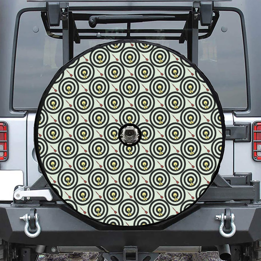 Dartboard Cartoon Pattern Print Tire Cover With Camera Hole