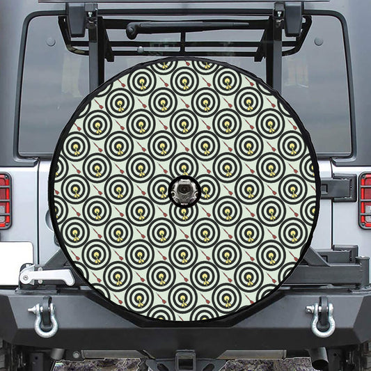 Dartboard Cartoon Pattern Print Tire Cover With Camera Hole