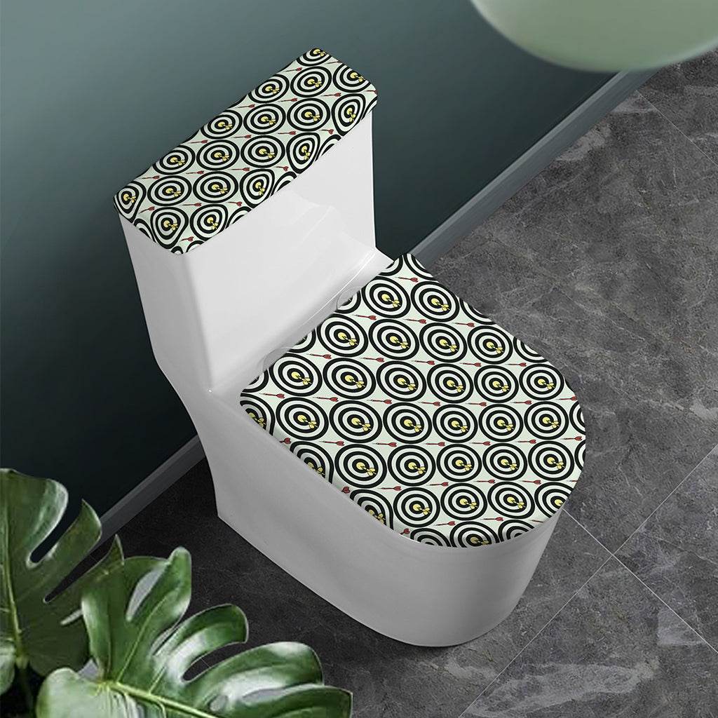 Dartboard Cartoon Pattern Print Toilet Lid And Tank Cover Set