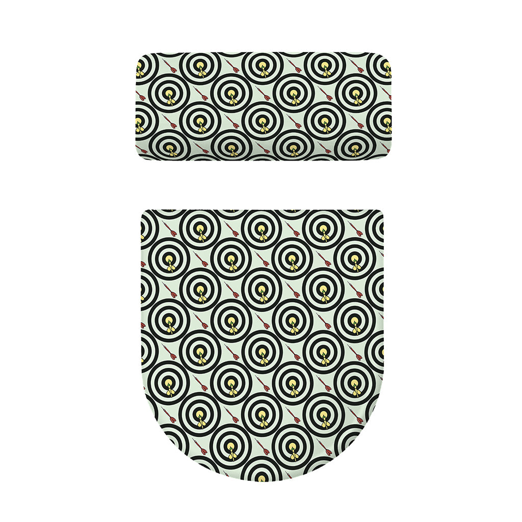Dartboard Cartoon Pattern Print Toilet Lid And Tank Cover Set