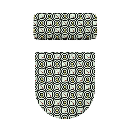 Dartboard Cartoon Pattern Print Toilet Lid And Tank Cover Set