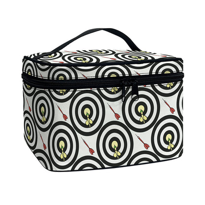 Dartboard Cartoon Pattern Print Travel Makeup Bag
