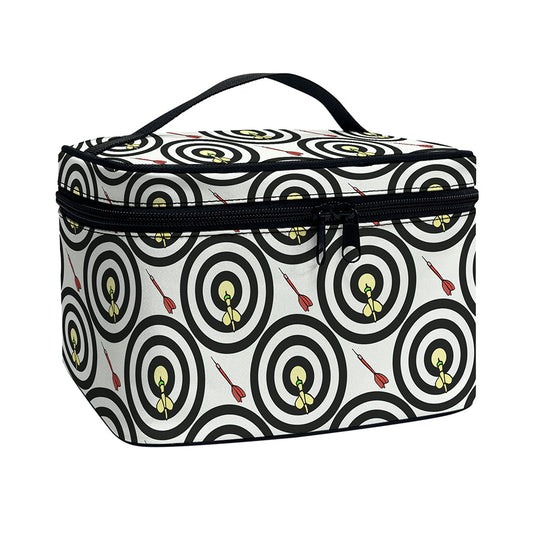 Dartboard Cartoon Pattern Print Travel Makeup Bag