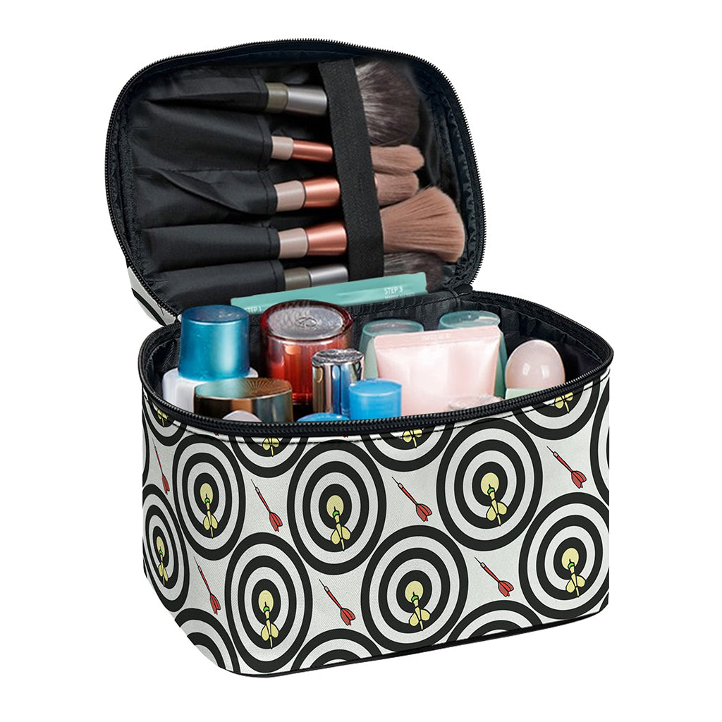 Dartboard Cartoon Pattern Print Travel Makeup Bag