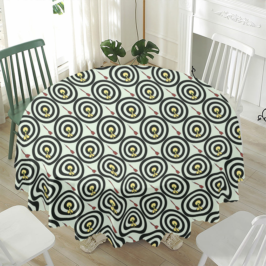 Dartboard Cartoon Pattern Print Waterproof Round Tablecloth